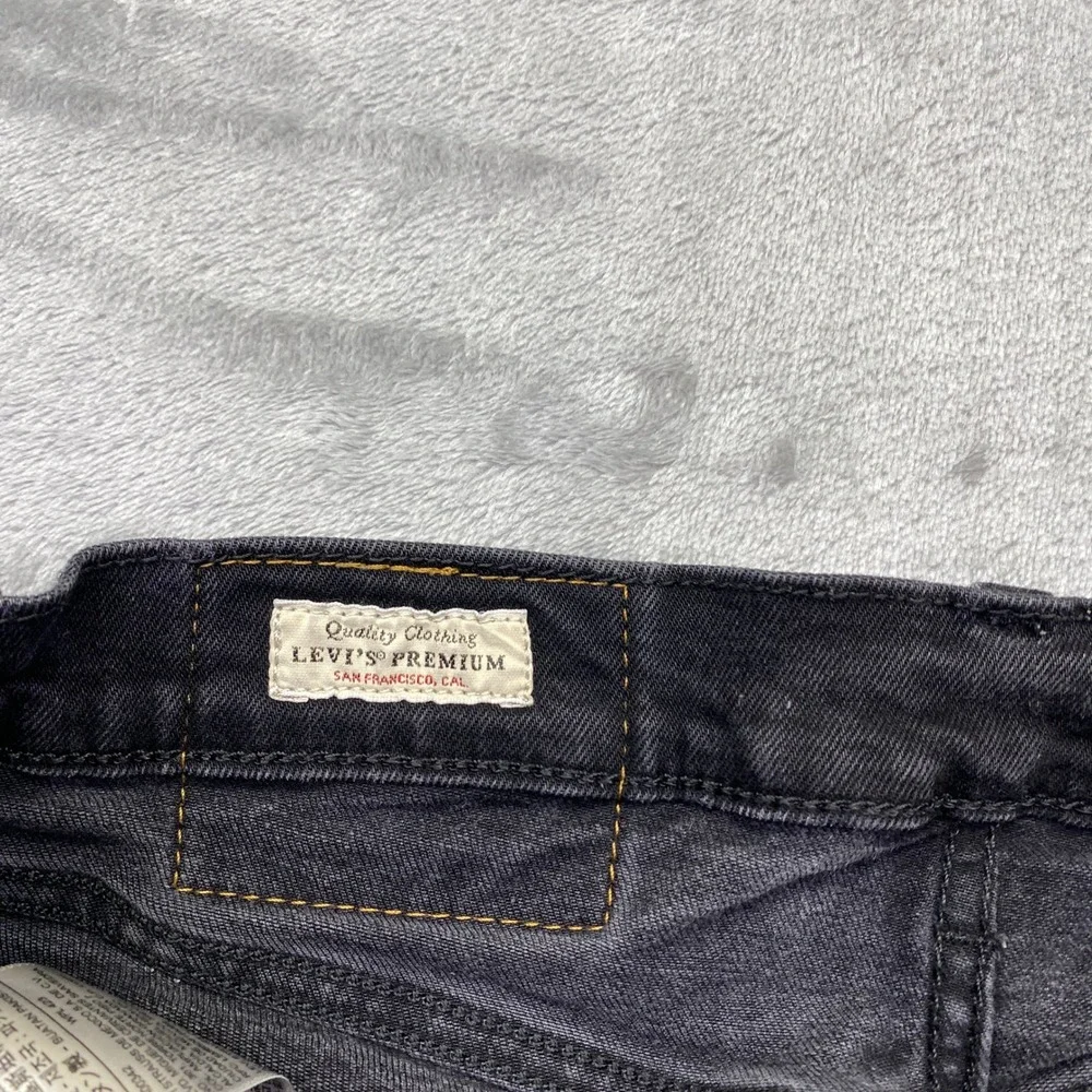 Levi Strauss Premium Mens Black Wash Slim Fit Jeans Sz 29 Fits 26